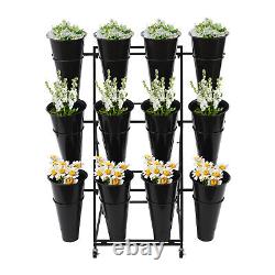 Flower Display Stand, 3-tier Flower Holder, Flower Display Stand with 12 Pieces