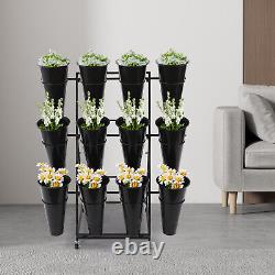 Flower Display Stand, 3-tier Flower Holder, Flower Display Stand with 12 Pieces