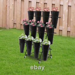 Flower Display Stand, 3-tier Flower Holder, Flower Display Stand with 12 Pieces