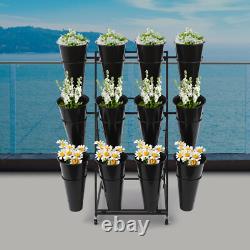 Flower Display Stand, 3-tier Flower Holder, Flower Display Stand with 12 Pieces