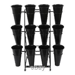 Flower Display Stand, 3-tier Flower Holder, Flower Display Stand with 12 Pieces