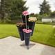 Flower Display Stand With 4 Flower Buckets Metal Plant Stand With Wheels