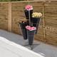 Flower Display Stand With 4 Flower Buckets Metal Plant Stand With Wheels