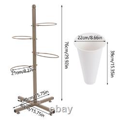 Flower Display Stand With 4 Flower Buckets Metal Plant Stand with Wheels
