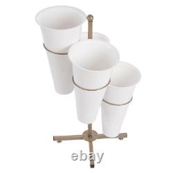 Flower Display Stand With 4 Flower Buckets Metal Plant Stand with Wheels