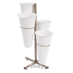 Flower Display Stand With 4 Flower Buckets Metal Plant Stand with Wheels