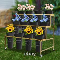 Flower Stand Shelf Display Stand Flower Shop Flower 3 Layers With 12-Bucket NEW