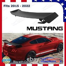 For 15-2022 Ford Mustang Racing Gt500 Style Big Trunk Spoiler Wing Metal Stands