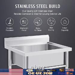 Free Standing Commercial Kitchen Sink Stainless Steel Catering Washing Bowl