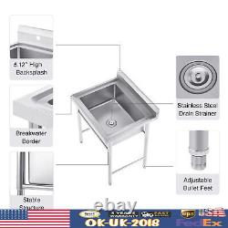 Free Standing Commercial Kitchen Sink Stainless Steel Catering Washing Bowl