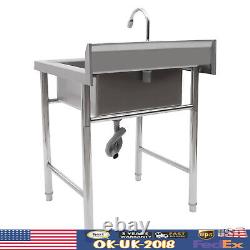 Free Standing Commercial Kitchen Sink Stainless Steel Catering Washing Bowl