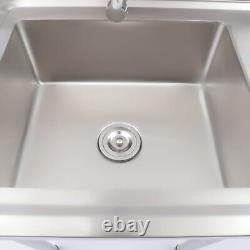 Free Standing Single Bowl Sink Commercial Restaurant Kitchen Sink with Faucet NEW