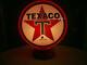 Gas pump globe TEXACO repo. 2 GLASS LENS & LIGHT STAND, NEW, FREE SHIPPING