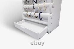 Giant 10-Tier White Wood Bracelet Display Stand 43.5 Tall Free Ship