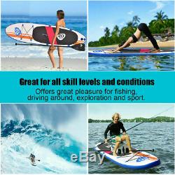 Goplus 10' Inflatable Stand Up Paddle Board SUP Fin Adjustable Paddle Ships FREE