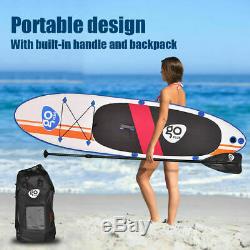 Goplus 10' Inflatable Stand Up Paddle Board SUP Fin Adjustable Paddle Ships FREE