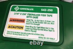 GreenLee 542-250 Fiberglass Fish Tape With Stand 250' X 3/16 NEW! FREE SHIPPING