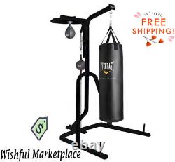 Heavy Punching Bag Boxing Stand Three Stations MMA Trainer Fitness Free Shipping