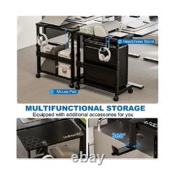 Height Adjustable Computer Tower Stand, 2-Tier ATX-Case CPU Holder. Fast Ship