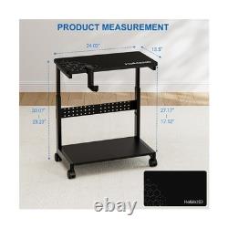 Height Adjustable Computer Tower Stand, 2-Tier ATX-Case CPU Holder. Fast Ship