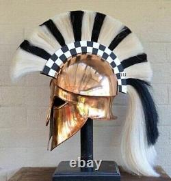 Helmet Plume With Stand Medieval Knight Viking Replica Armor Wearable Costume