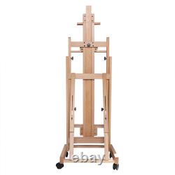 High Quality Large Artist Painters Red Beech Wood Easel Floor Stand WithCaster 91