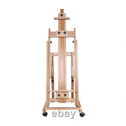 High Quality Large Artist Painters Red Beech Wood Easel Floor Stand WithCaster 91