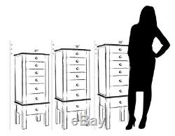 Hives and Honey Nora Standing White 8-drawer Jewelry Armoire Fast Free Shipping