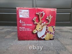 Home Accents 4.5 Ft LED Blow Mold Holiday Reindeer Christmas Decor FAST SHIPPING