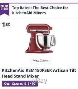 KitchenAid Ksm 150 Pser 5-Quart Stand Mixer Tilt Head Empire Red! Free Shipping
