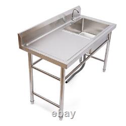 Kitchen Laundry Commercial Stainless Steel Cabinets Compartment Sink Stand New