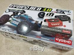 Kyosho inferno neo 3.0 (BLUE) + Brand New Kyosho stand. CHEAP AND FAST SHIP