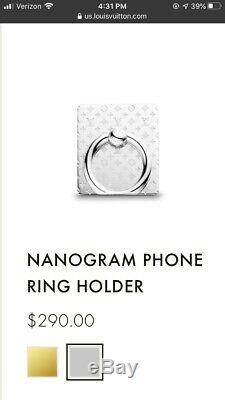 LOUIS VUITTON Nanogram Phone Ring Stand Holder-Silver M67285 Free Shipping