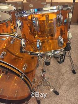 LUDWIG Vistalite Acrylic Amber 5pc Drum Kit With Stands-LM402 (SHIPPING CHANGED)