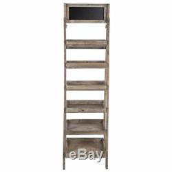 Large 62 6-Tier Tapered Wood Shelf with Chalkboard, Self Standing, Free Ship