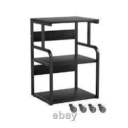 Large Printer Stand with 3-Tier Wood Storage Shelves -Multi-Purpose. Fast Ship