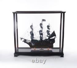 Large Tall Ship Model Display Case Table Top Wood & Plexiglass Cabinet Stand New