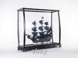 Large Tall Ship Model Display Case Table Top Wood & Plexiglass Cabinet Stand New
