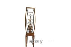 Light Brown Wood Floor Display Stand Case Storage for Tall Ship Models Boats New