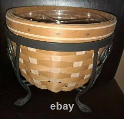 Longaberger RARE At Home Garden Flora Basket set with stand MINT FREE SHIPPING