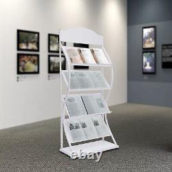 Magazine Display Holder Newspaper Stand Literature Brochure Freestanding Rack