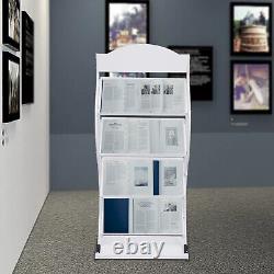 Magazine Display Holder Newspaper Stand Literature Brochure Freestanding Rack