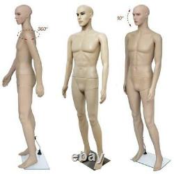 Male Mannequin Full Body Realistic Shop Display Head Turns Form + Base US Ship