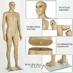 Male Mannequin Full Body Realistic Shop Display Head Turns Form + Base US Ship
