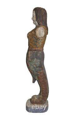 Mermaid, Ships Mast Head, Hand Carved, Large Standing Mythical Decor