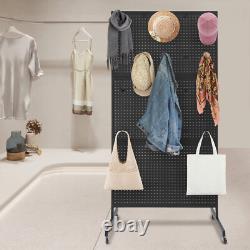 Metal Pegboard Display Stand Retail Display Stand With Wheels Craft Display Rack