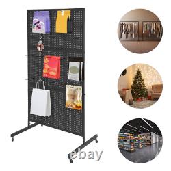 Metal Pegboard Display Stand Retail Display Stand With Wheels Craft Display Rack