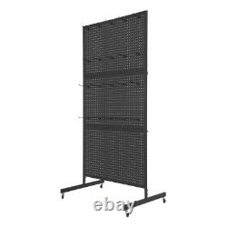 Metal Pegboard Display Stand Retail Display Stand With Wheels Craft Display Rack
