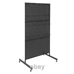 Metal Pegboard Display Stand Retail Display Stand With Wheels Craft Display Rack