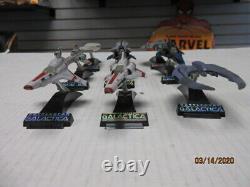 Mini Battlestar Galactica Ships On Stands-9 Of Them